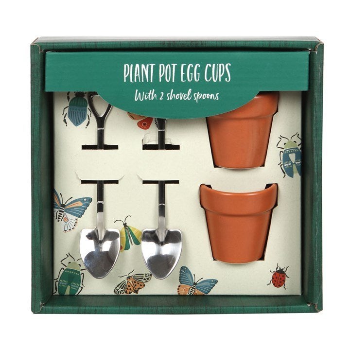 Plant Pot Eierdopjes Set met Scheplepels, Overige merken, Keramiek, Overige typen, Onbekend