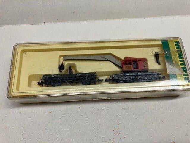 N spoor Minitrix Kraan met volgwagen Nieuw, Hobby en Vrije tijd, Modeltreinen | N-Spoor, Gelijkstroom, Trix, Ophalen of Verzenden