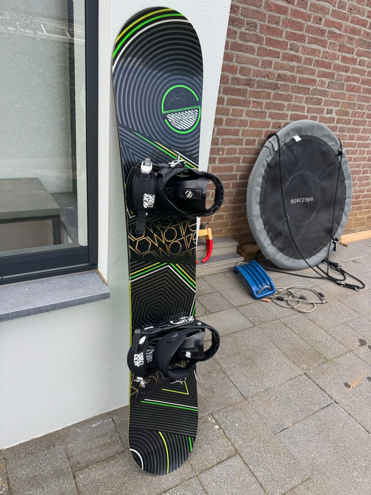 Snowboard set: Board, bindingen, schoenen en tas, Ophalen, Gebruikt, Board