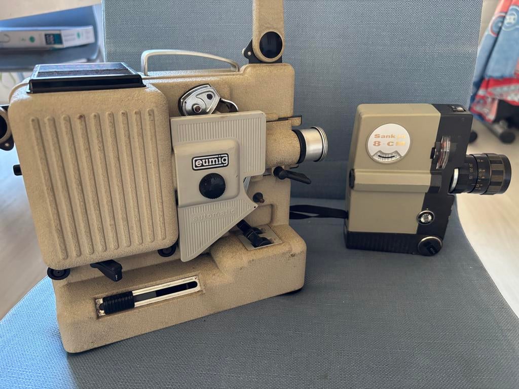 Vintage Sankyo 8-CM filmcamera met Eumig P8 projector, Ophalen of Verzenden, 1940 tot 1960, Projector