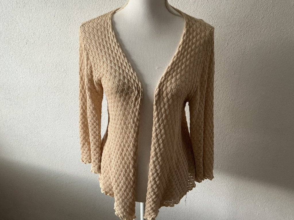 Bindi ajour vest Ibiza bohemian, Maat 38/40 (M), Bindi, Beige, Nieuw