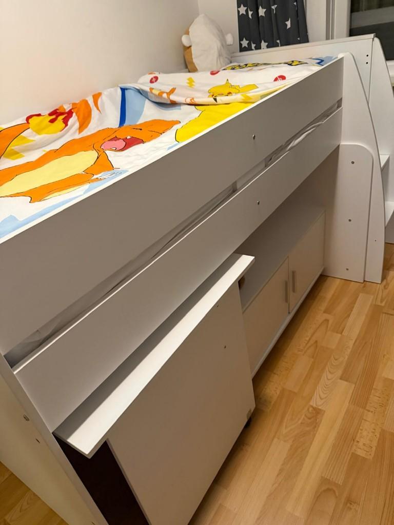 hoogslaper met bureau 90x200, Ophalen, Gebruikt, Hoogslaper