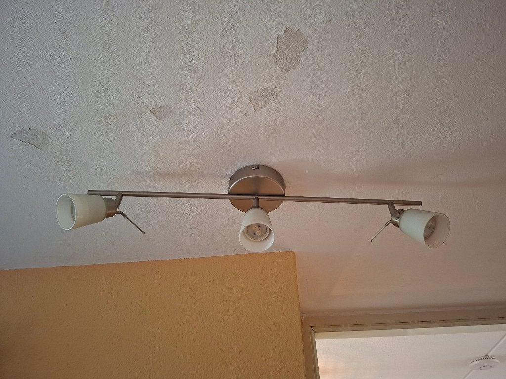 Plafondlamp met spots, Ophalen, Zilver, Gebruikt, Plafondspot