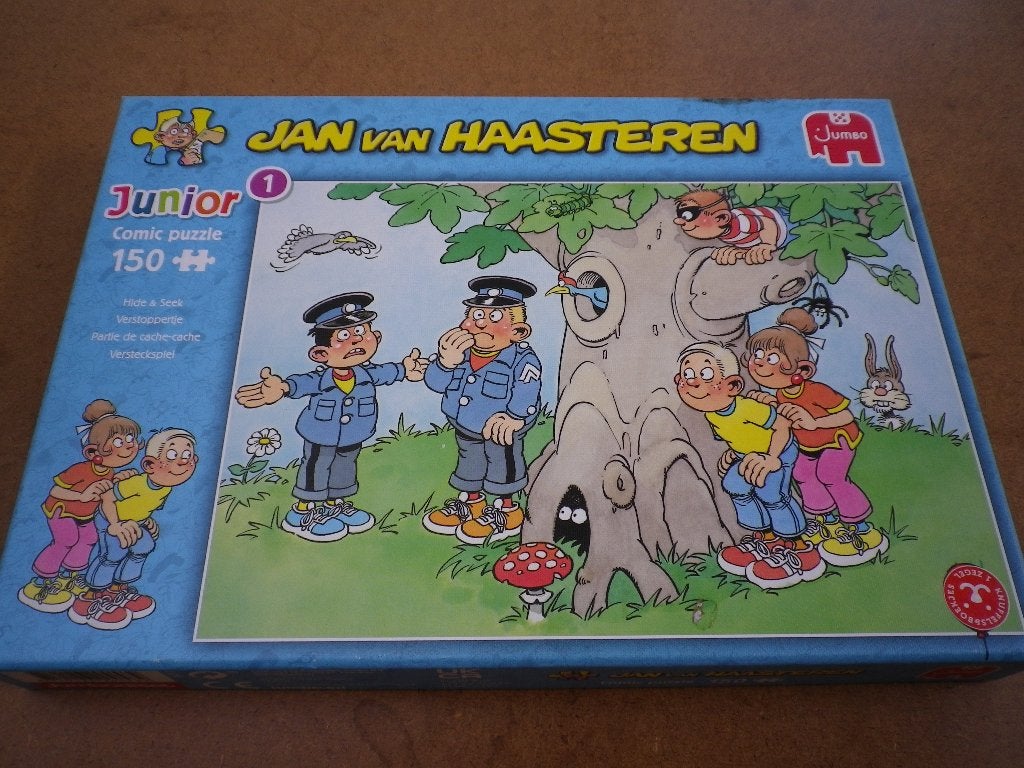 Verstoppertje Jan v Haasteren jr, Ophalen of Verzenden, Minder dan 500 stukjes, Zo goed als nieuw, Legpuzzel