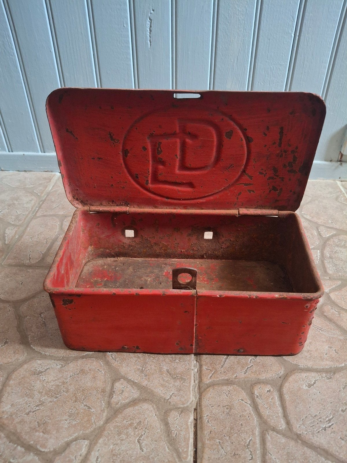 Originele rode toolbox tractor metalen gereedschapskist, Ophalen of Verzenden