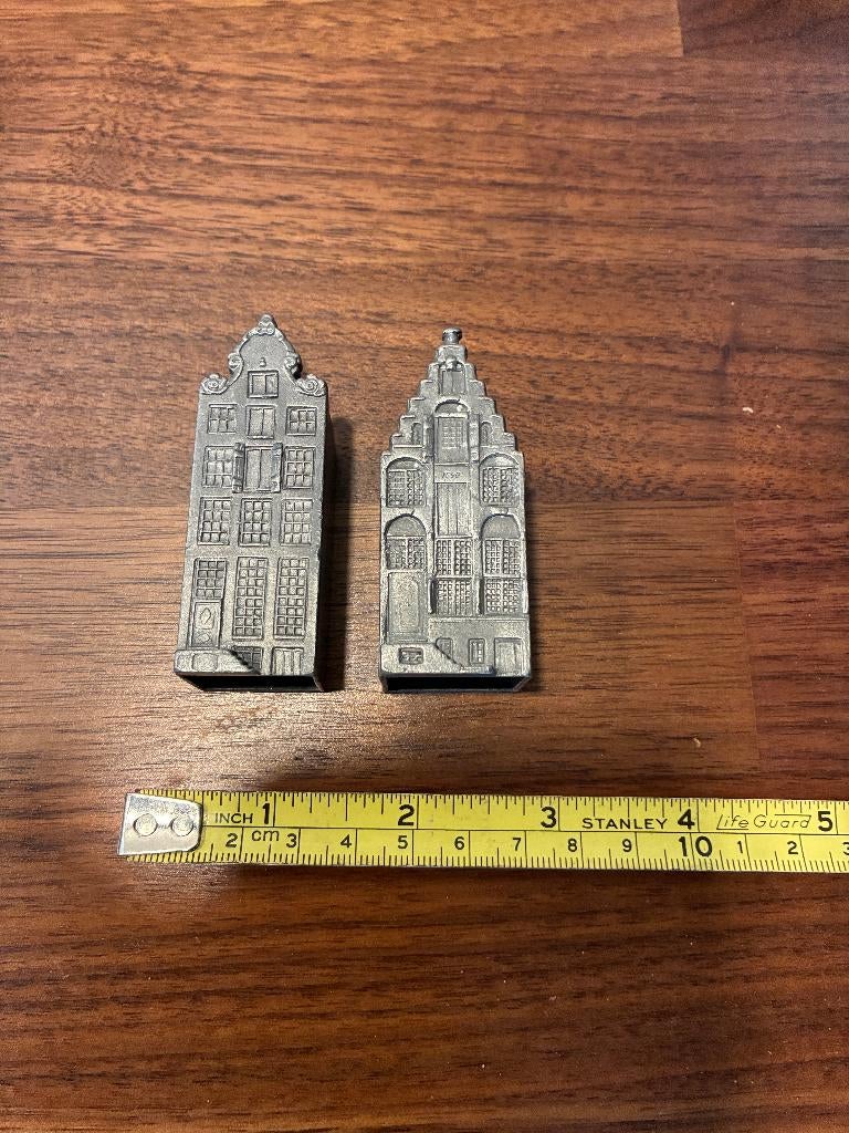 Twee tinnen grachtenpandjes – Boomsma Dutch Design, Minder dan 50 cm, Nieuw, Ophalen of Verzenden, Minder dan 100 cm