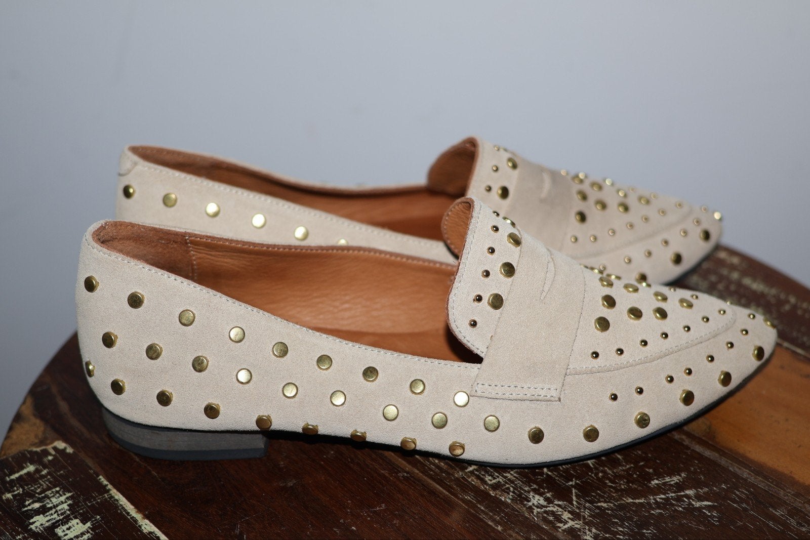 Notre-V Instappers Loafers Maat 37 Beige Goud, Notre-V, Notre-V, Ophalen of Verzenden, Zo goed als nieuw