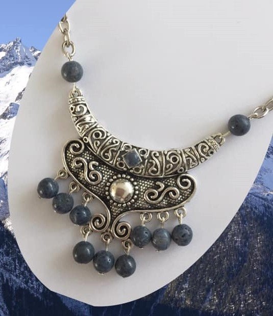 ketting met mooie koraal hanger, Sieraden, Tassen en Uiterlijk, Ophalen of Verzenden, Nieuw, Blauw, Steen of Mineraal