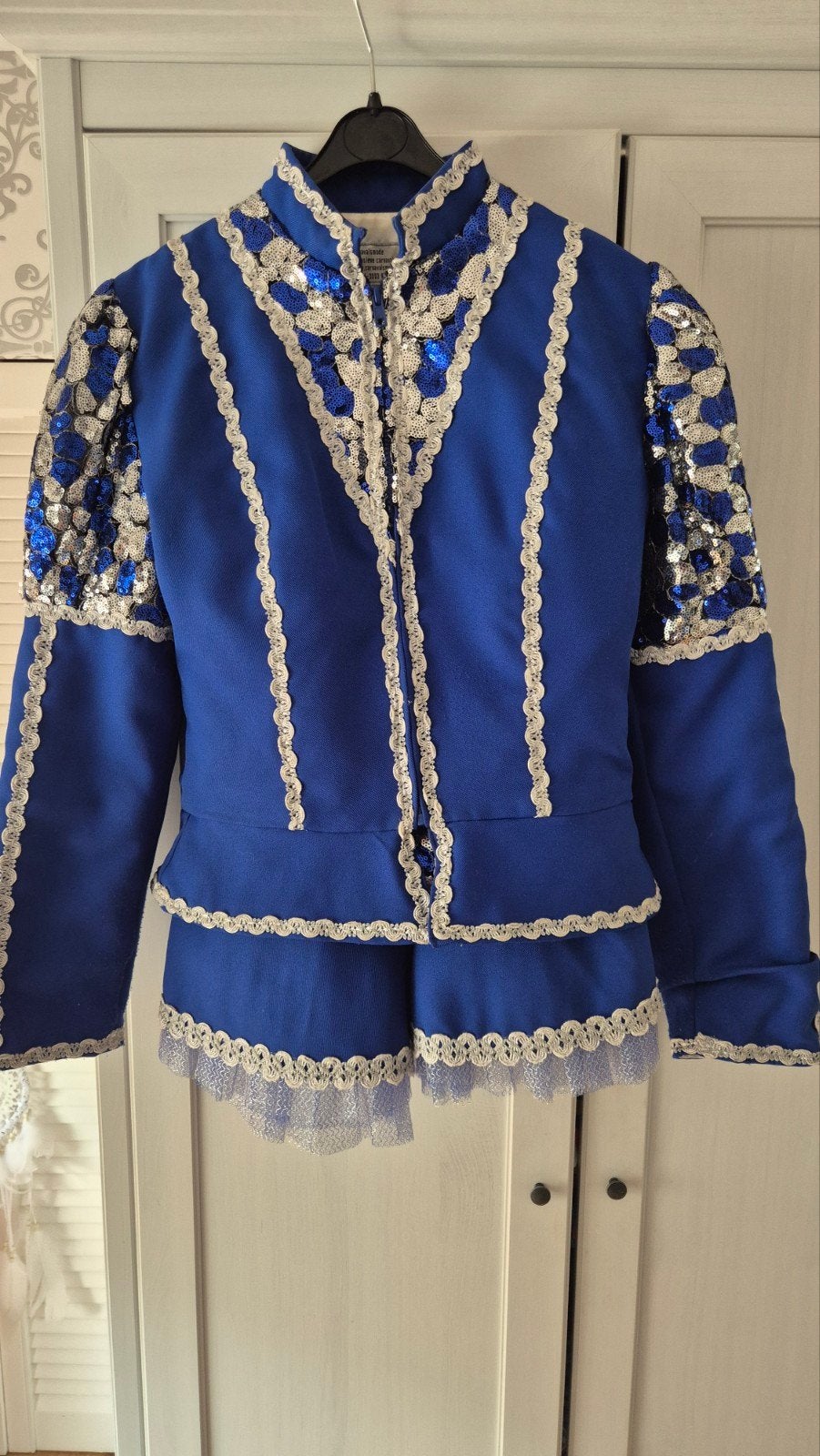Carnavalskostuum blauw met pailletten, Ophalen, Carnaval, Zo goed als nieuw, Kleding