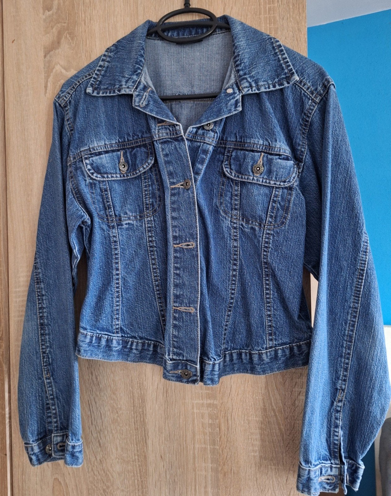 Dames spijkerjas maat M, Ophalen of Verzenden, Maat 38/40 (M), Blauw