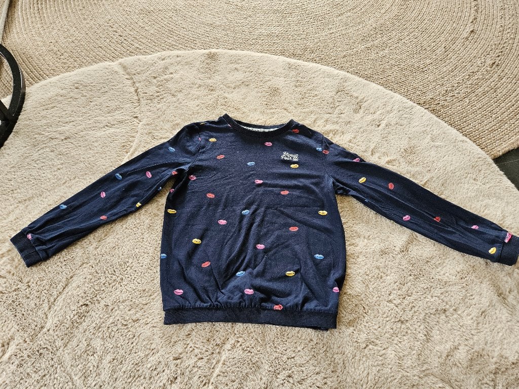 Longsleeve kusjes van we fashion, maat 122-128, Kinderen en Baby's, Kinderkleding | Maat 122, Meisje, Ophalen of Verzenden, Zo goed als nieuw