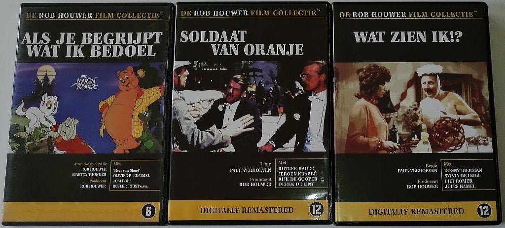 Dvd *** ROB HOUWER FILM COLLECTIE *** 3 stuks, Cd's en Dvd's, Vanaf 6 jaar, Ophalen of Verzenden, Zo goed als nieuw, Overige genres