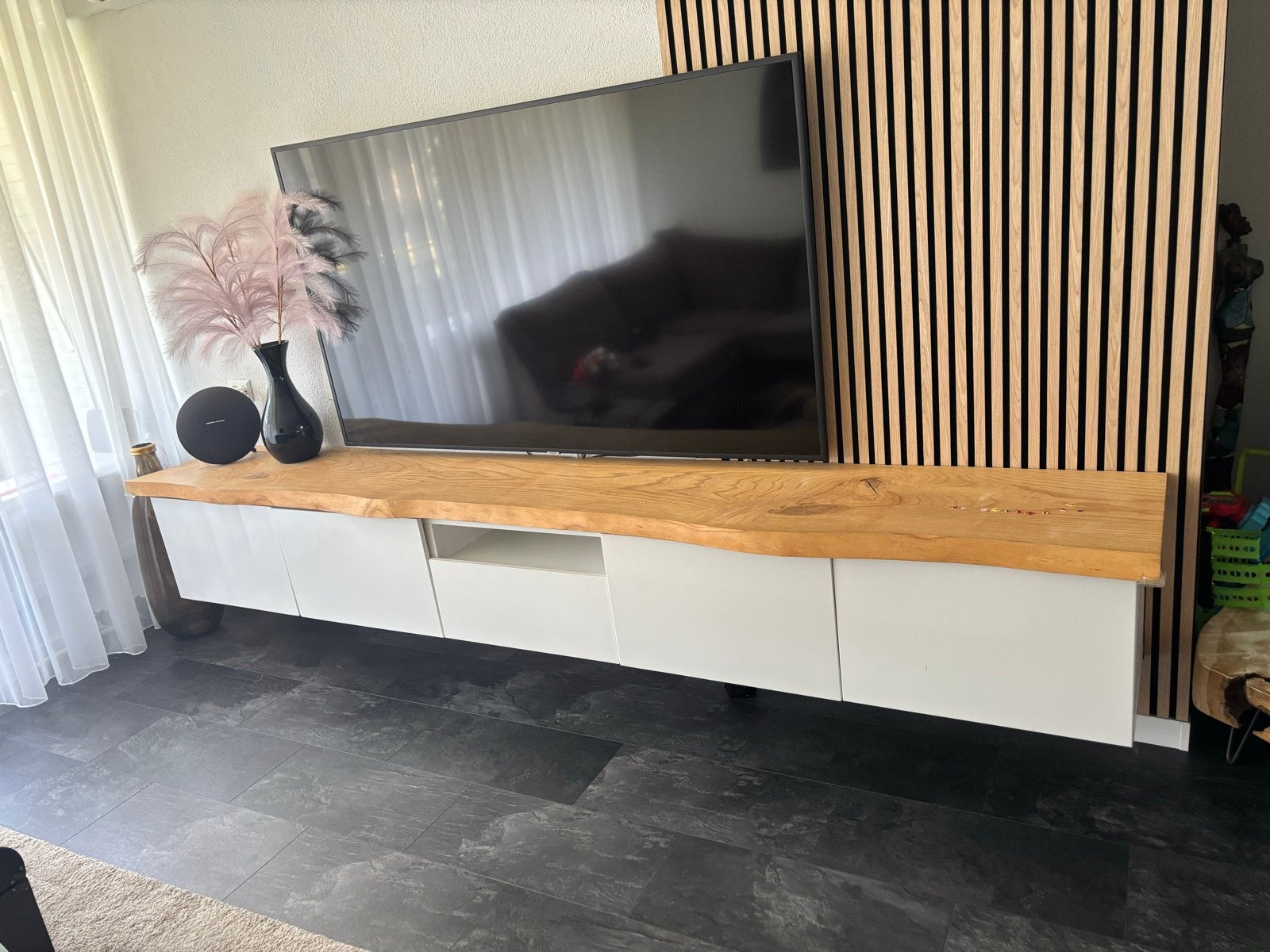 IKEA BESTA TV-meubel - 3-delig ZONDER eiken blad, Overige materialen, Gebruikt, Ophalen of Verzenden, 200 cm of meer