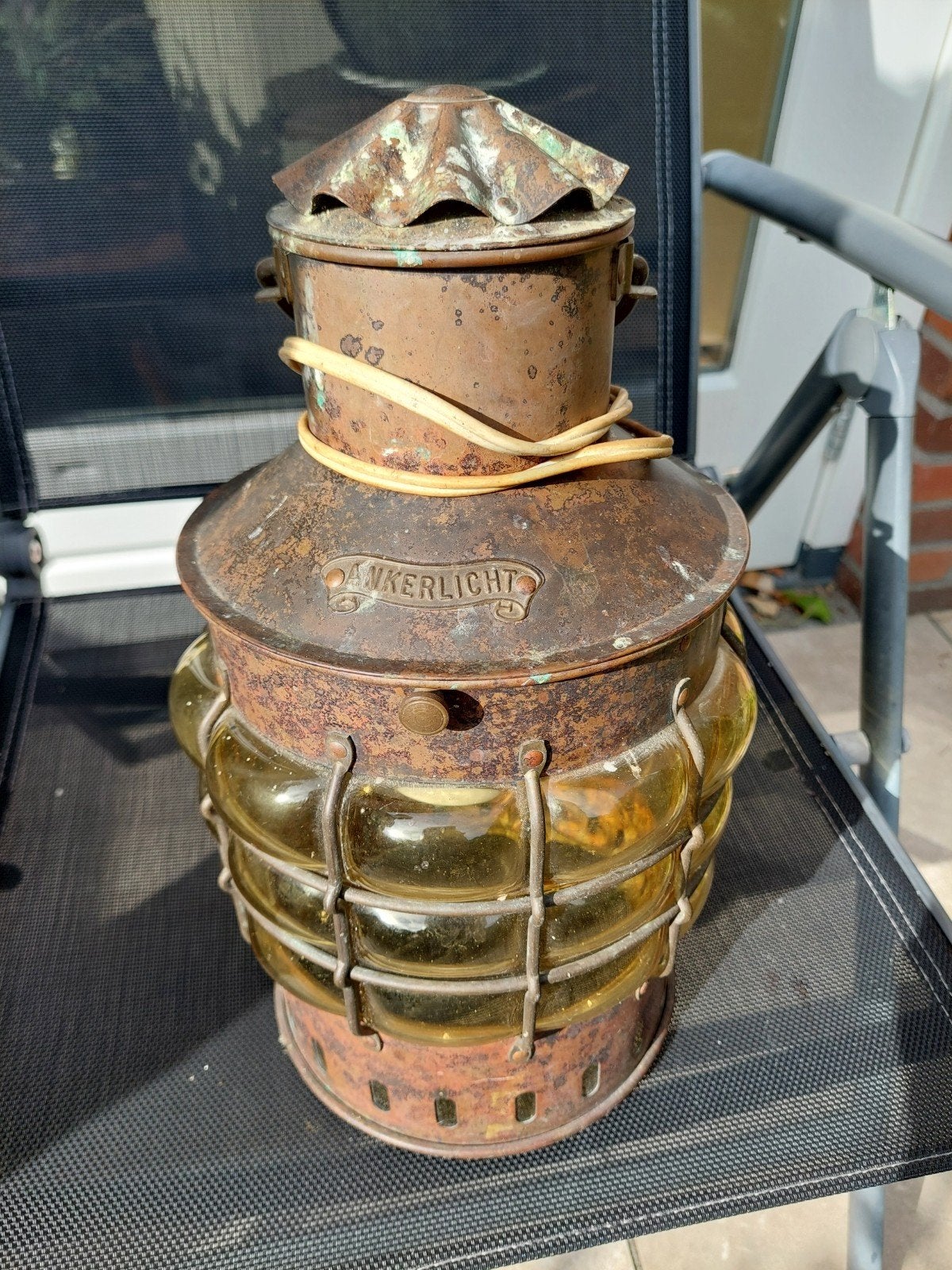Antieke Ankerlicht Scheepslamp - Holland Patent D.R.P., Ophalen