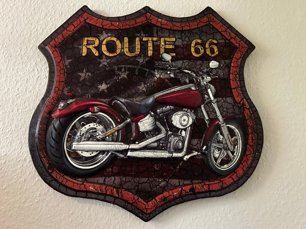 Route 66 metalen wandbord, Ophalen, Zo goed als nieuw, 50 tot 100 cm, 50 tot 75 cm