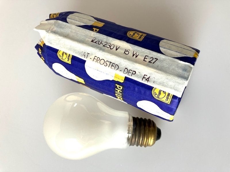 Jaren 60 - Vintage Philips gloeilampen - E 27 - Nieuw, Philips, Gloeilamp, Nieuw, 10 tot 30 watt