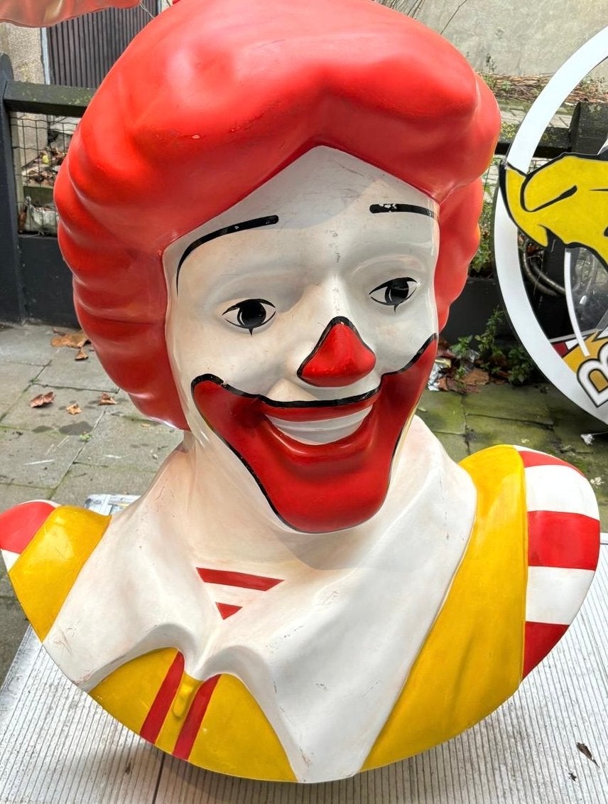 Vintage Ronald McDonald Buste - McDonald's Reclamebeeld, Verzamelen, Ophalen, Gebruikt