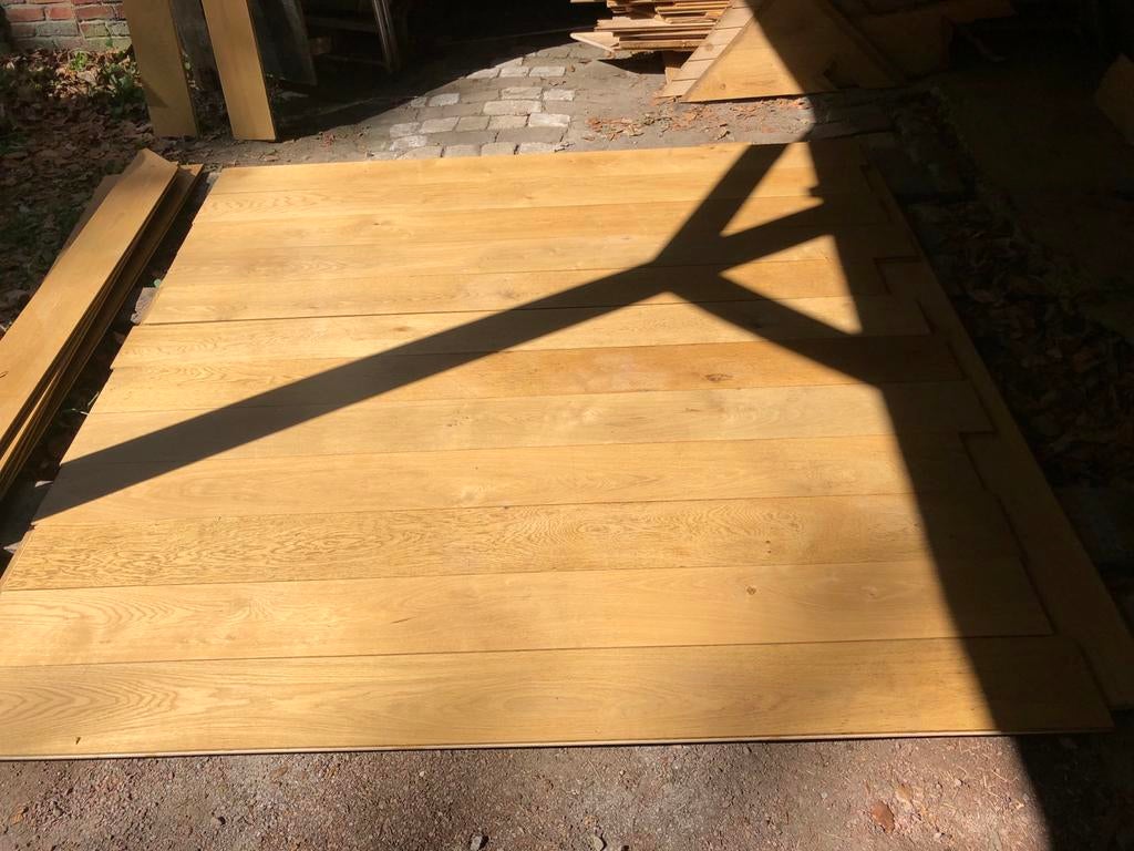 Massief Eiken Parket Rustiek 18mm - Duurzaam en Stijlvol, Parket, Gebruikt, Ophalen of Verzenden, 10 m² of meer