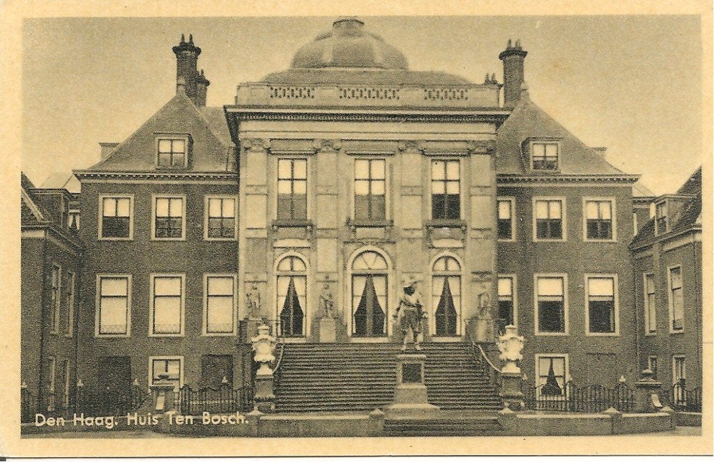 Oude ansichtkaart Huis ten Bosch, Den Haag, Ophalen of Verzenden, 1940 tot 1960, Gelopen, Zuid-Holland