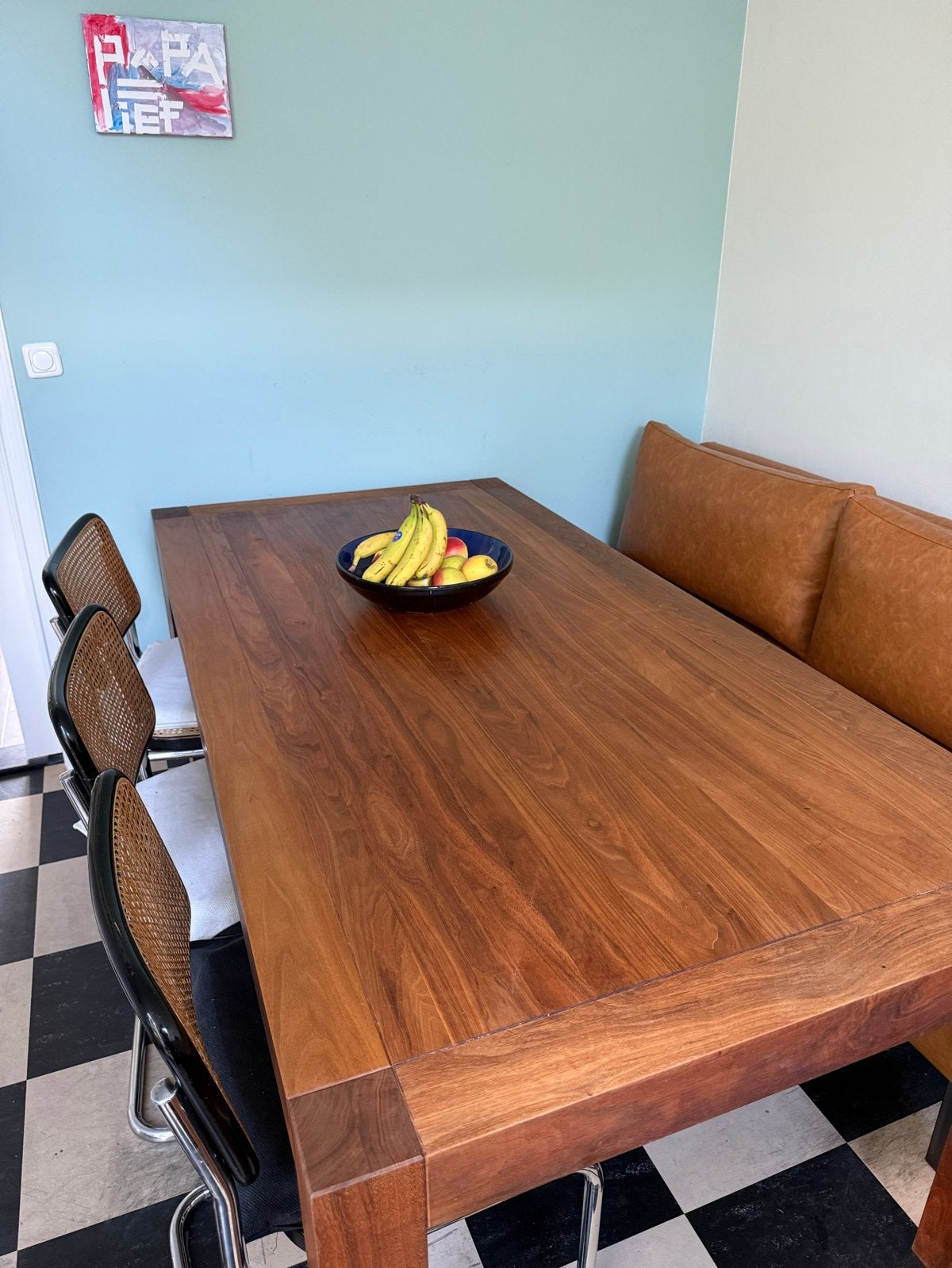Bert Plantagie notenhouten eettafel (200x100x76 cm), Huis en Inrichting, Tafels | Eettafels, Ophalen, Gebruikt, 100 tot 150 cm