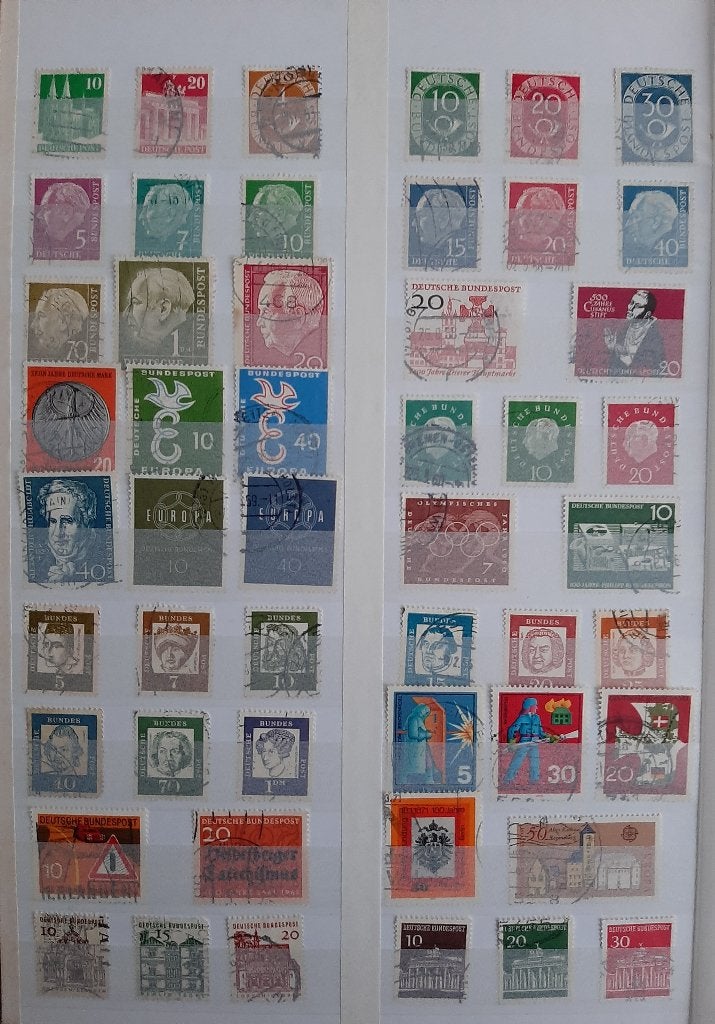5 Kaarten Oude Klassieke Postzegels BRD Duitsland Nr. 4 Gest, Postzegels en Munten, Ophalen, BRD, Gestempeld
