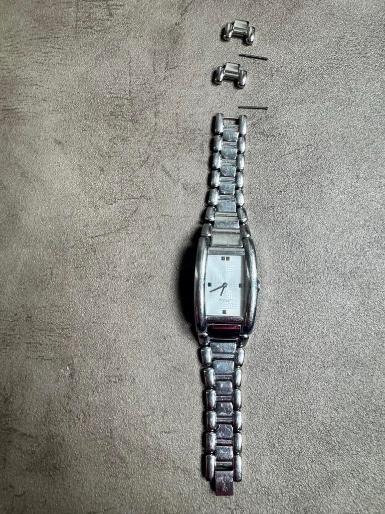Esprit horloge met extra schakels - Gebruikt, Sieraden, Tassen en Uiterlijk, Horloges | Dames, Gebruikt, Staal, Ophalen of Verzenden