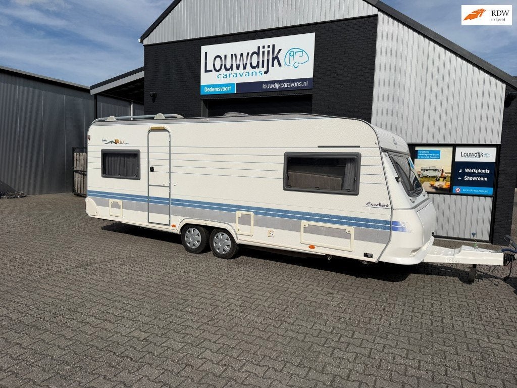 HOBBY Excellent 610 UL '02 (Enkele Bedden)), Caravans en Kamperen, Rondzit, Hobby, 2 aparte bedden, Bedrijf