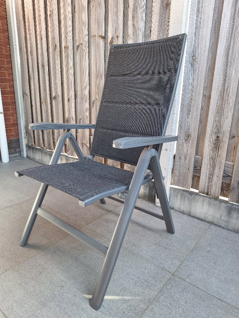 4 Tuinstoelen, Ophalen, Gebruikt, Metaal, Verstelbaar
