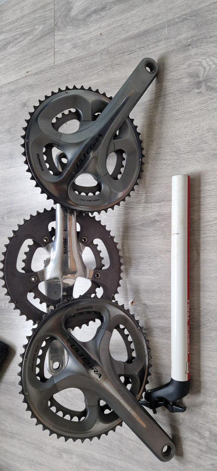 shimano ultergra crank en 3t dorico zadelpen, Ophalen of Verzenden, Gebruikt, Crankstel of Pedalen, Carbon