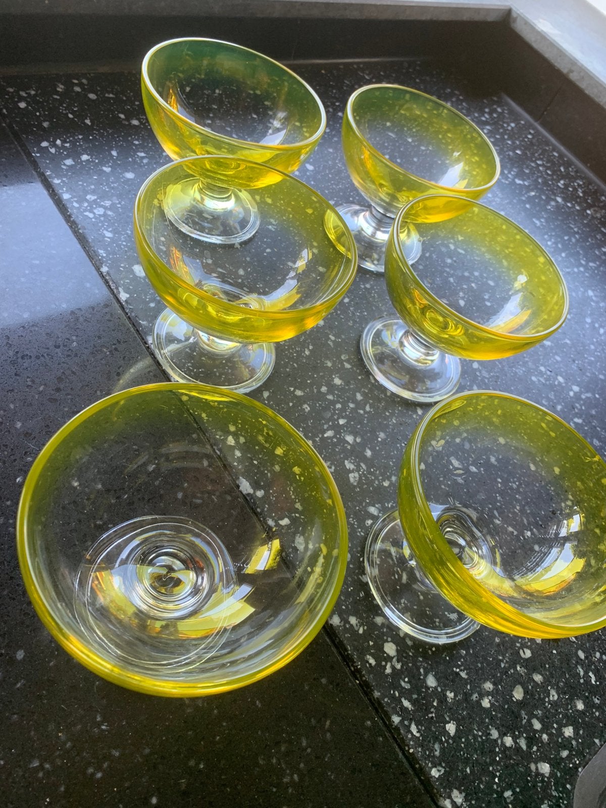 6 glazen coupes, Antiek en Kunst, Antiek | Glas en Kristal, Ophalen