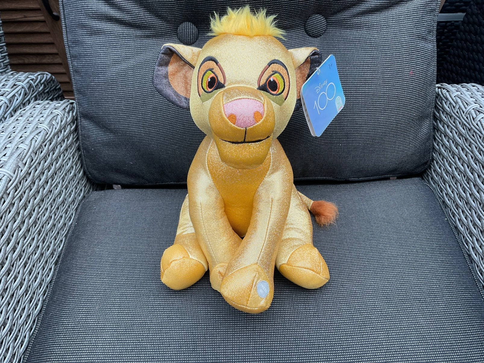Nieuwe zgan Disney Lion King Simba 100 years knuffel, Ophalen, Leeuwenkoning of Jungle Boek, Zo goed als nieuw, Knuffel