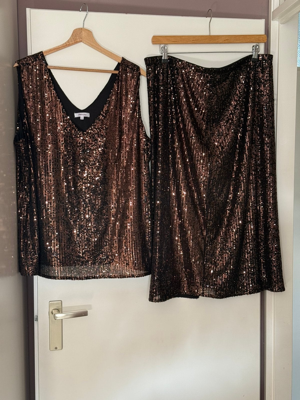 Feestelijke pailletten set van Paprika maat 52/54, Ophalen of Verzenden, Zo goed als nieuw, Maat 46/48 (XL) of groter, Overige typen