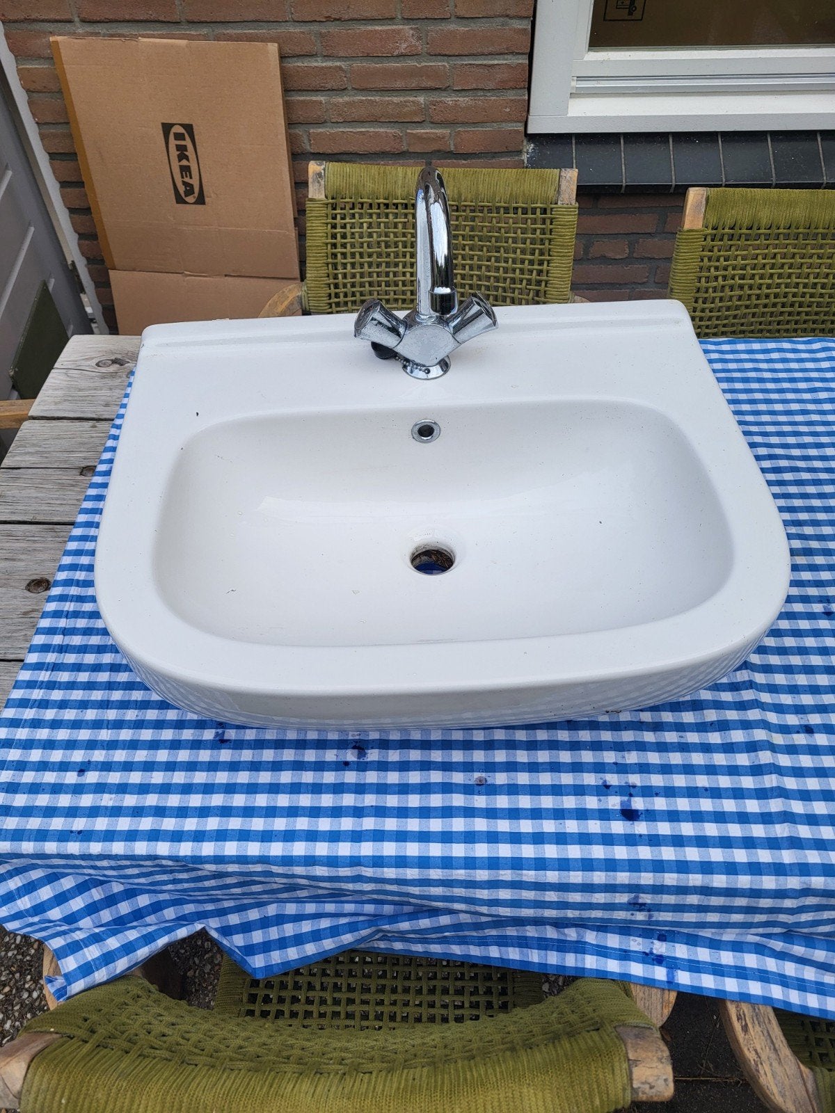wastafel en kraan (sphinx en grohe), Doe-het-zelf en Verbouw, Sanitair, Ophalen, Gebruikt, Wastafel