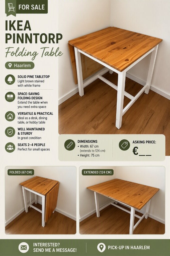 Klaptafel Pinntorp, Ophalen, Overige typen, Gebruikt, Hout