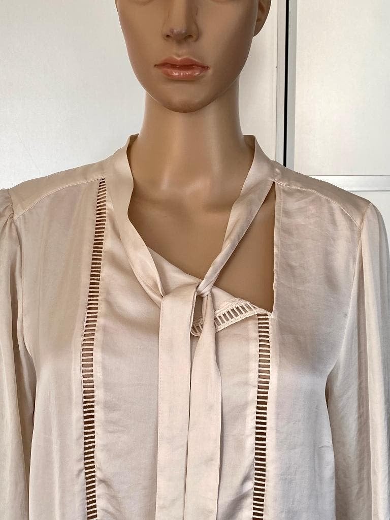 K157 Summum maat 38=M blouse top beige, Maat 38/40 (M), Summum, Beige, Ophalen of Verzenden