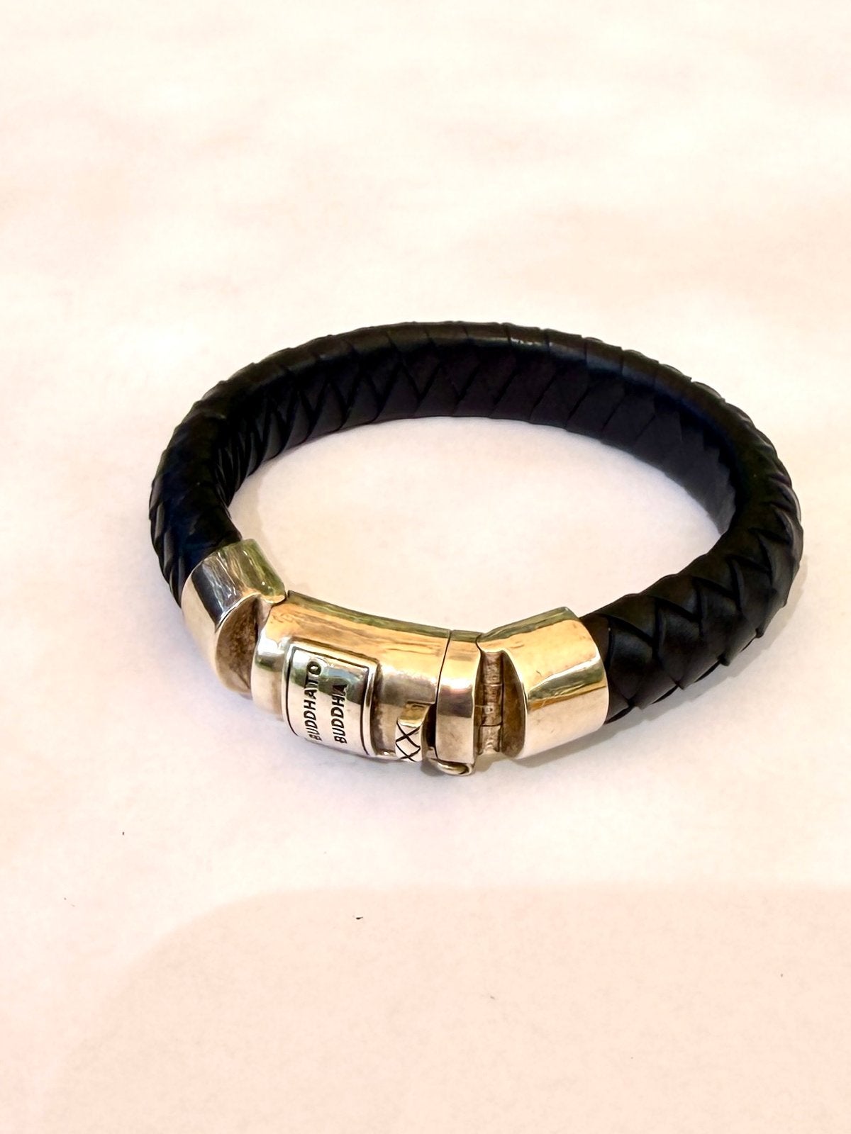 Buddha to Buddha armband - zo goed als nieuw - zwart - 17cm, Ophalen of Verzenden, Gebruikt, Zwart, Leer