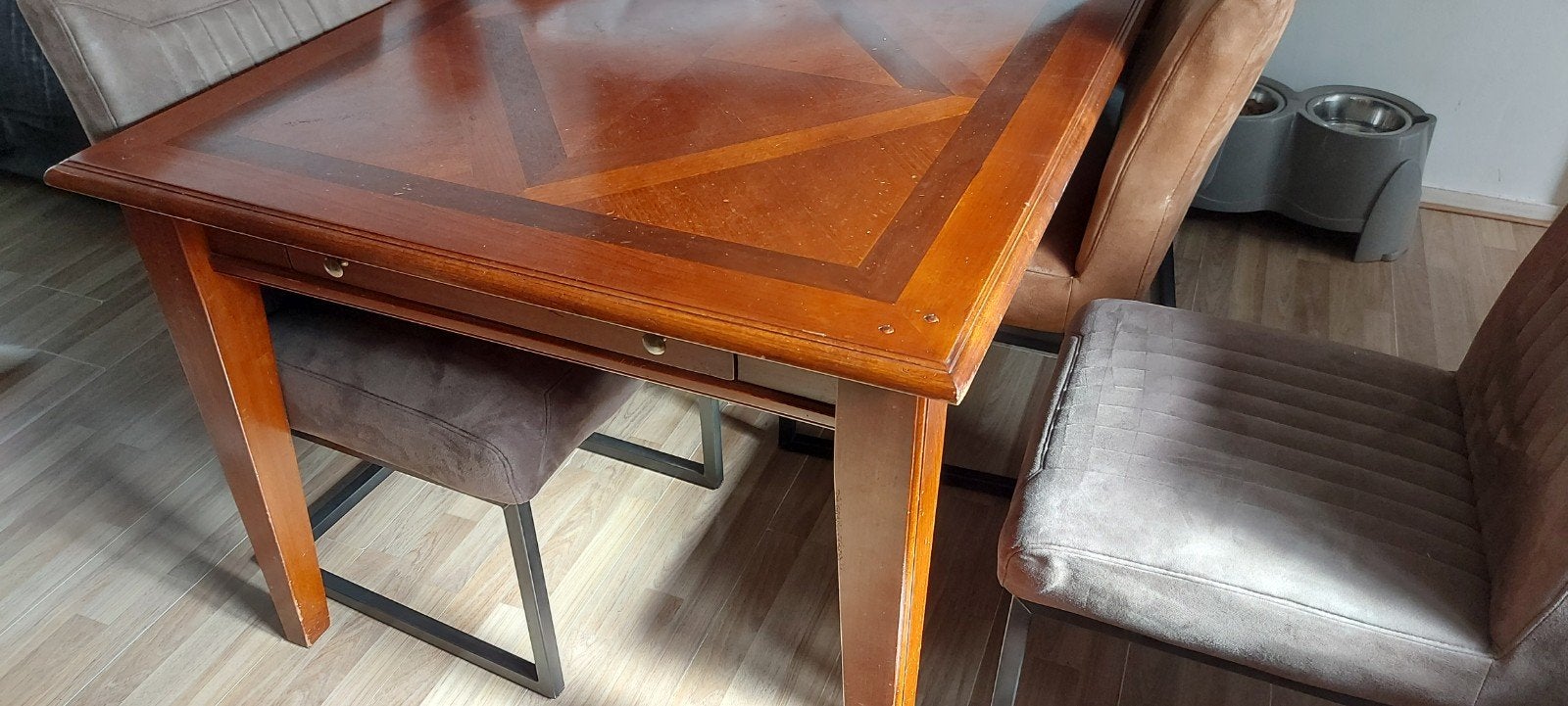kersen houten eettafel, Ophalen, Gebruikt, 200 cm of meer, 50 tot 100 cm