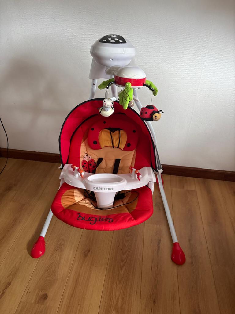 Caretero Bugies Schommelstoel met muggennet, Gebruikt, Schommelstoel, Met gordel(s) of riempje(s), Ophalen