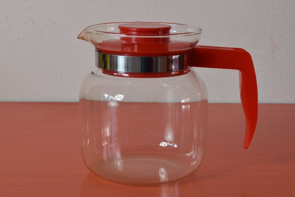Retro vintage glazen koffiepot / theepot, Ophalen of Verzenden, Zo goed als nieuw, Glas, Overige typen