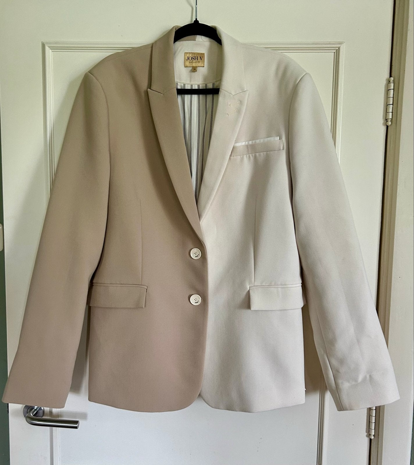 Josh V Suus Two-Toned Blazer - Light Mink Ecru XL, Maat 46/48 (XL) of groter, Nieuw, Jasje, Meerkleurig