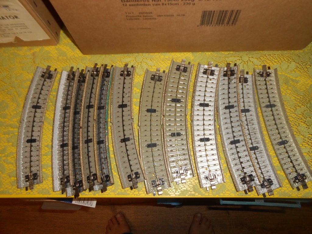 Märklin 5100 12x, de standaard boog R1 van de M rails,, Wisselstroom, Gebruikt, Verzenden, Rails