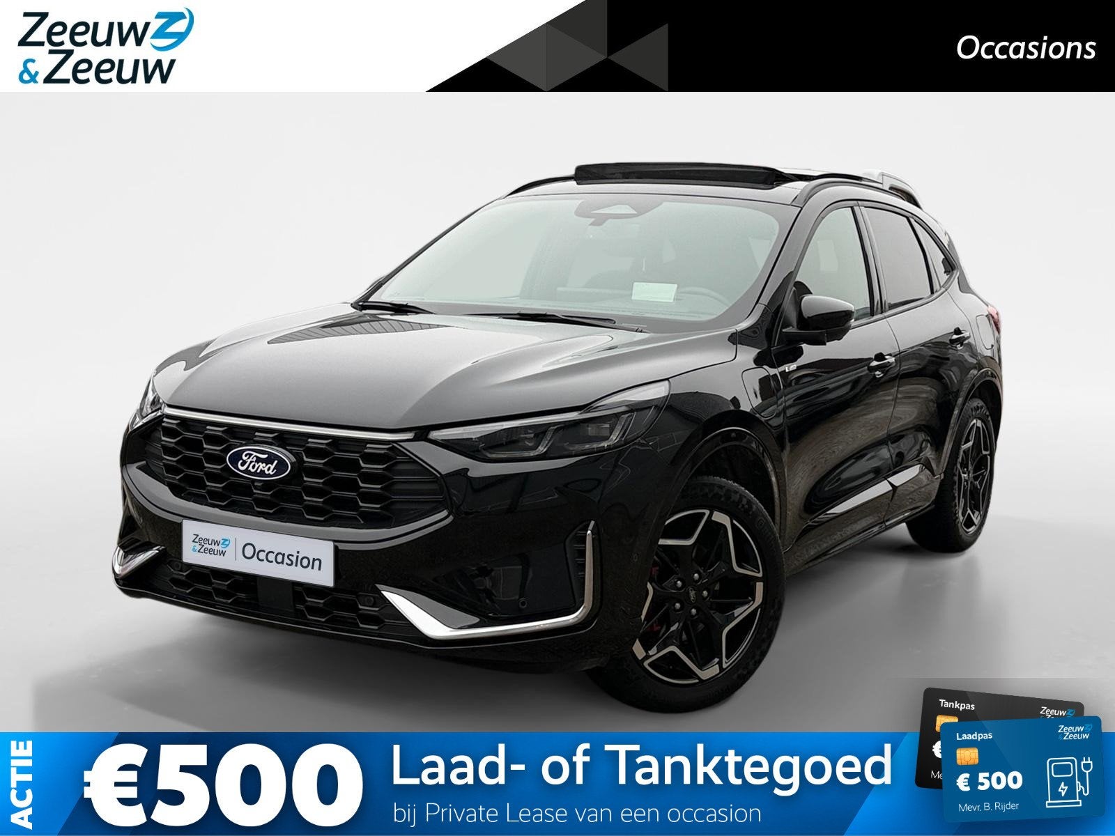 Ford Kuga 2.5 PHEV ST-Line X | NL Auto | Elec Trekhaak | Pan, 12 maanden, 14 kWh, Gebruikt, Leder en Stof
