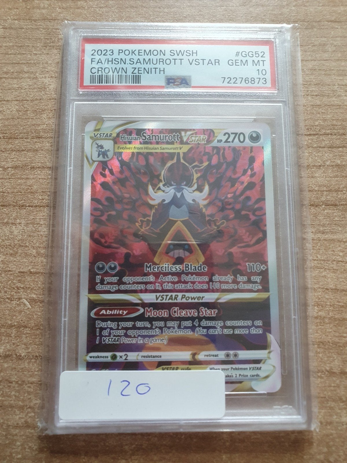 Hisuian Samurott VSTAR PSA 10 Pokémon kaart Crown Zenith, Hobby en Vrije tijd, Verzamelkaartspellen | Pokémon, Ophalen of Verzenden