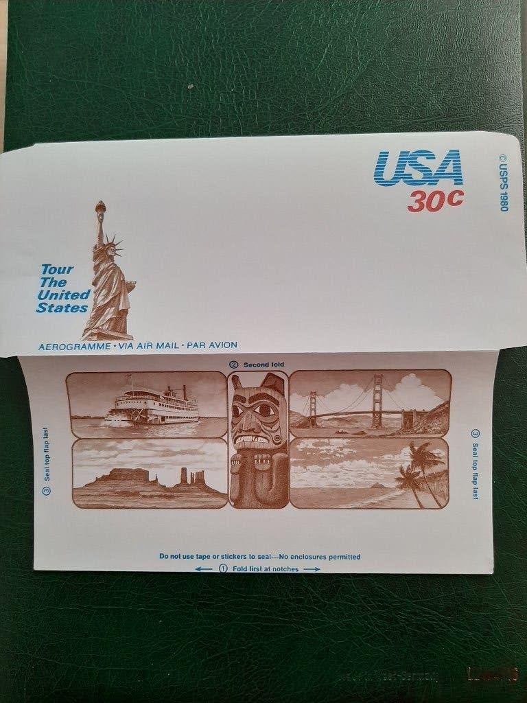 1980 USA Amerika luchtpostblad, Postzegels en Munten, Verzenden, Envelop