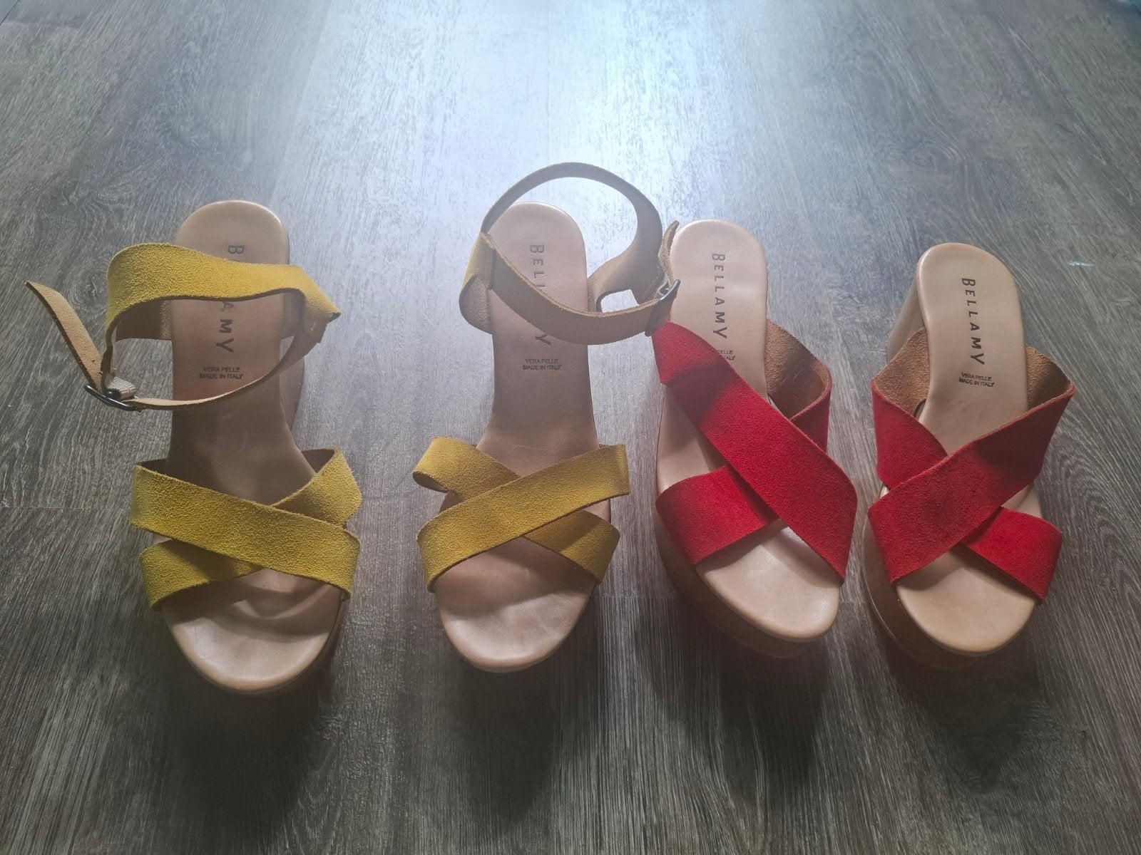 Bellamy Sandalen Maat 41 - Geel en Rood, Geel, Bellamy, Gedragen, Sandalen of Muiltjes
