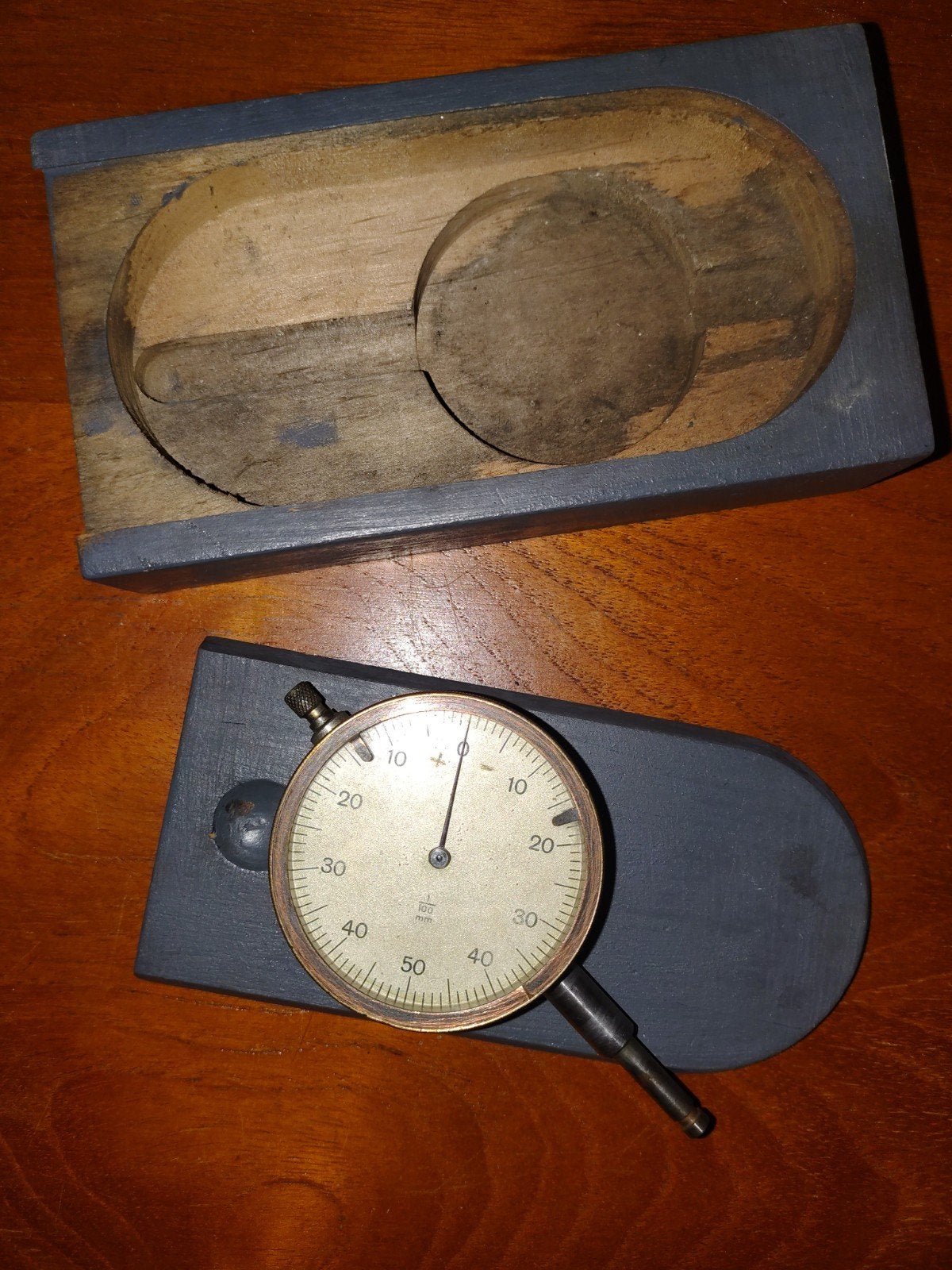 Antieke meetklok met houten kistje - precisie instrument, Ophalen of Verzenden