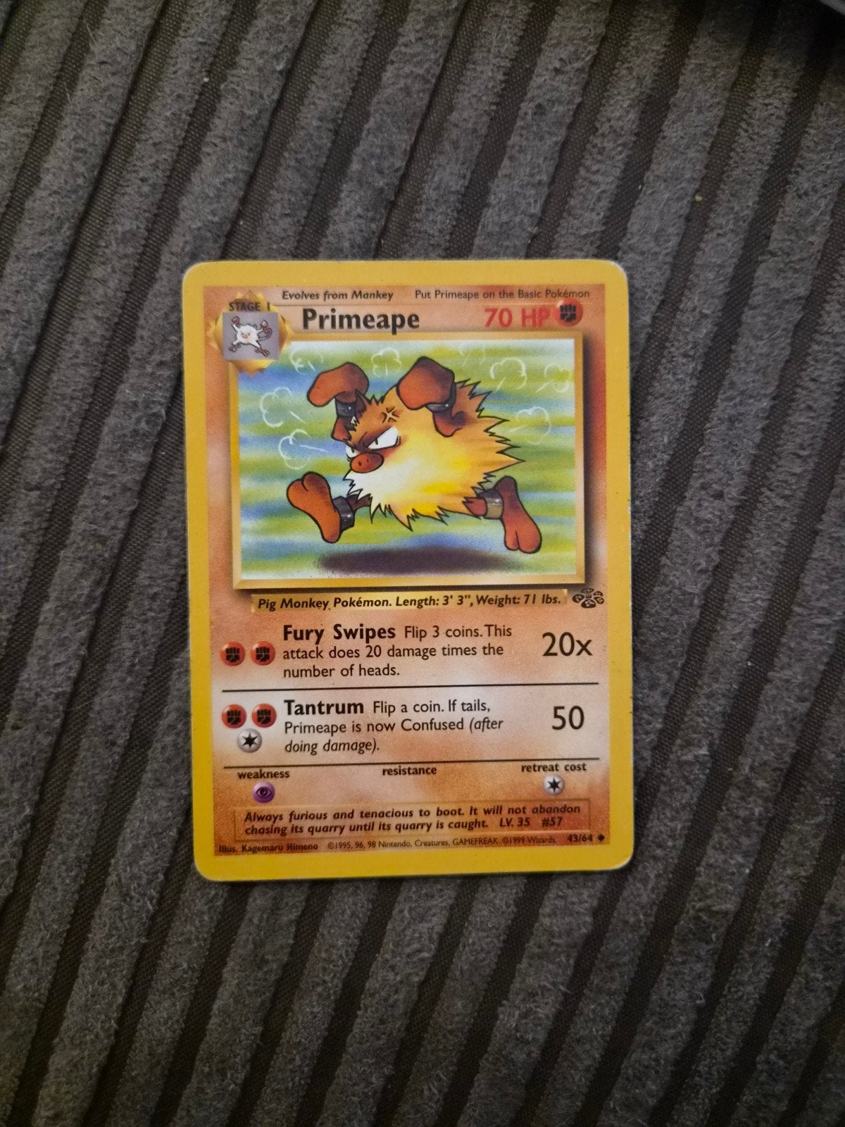 Primeape Pokémon kaart uit 2000 - Goede staat, Ophalen of Verzenden, Gebruikt, Losse kaart