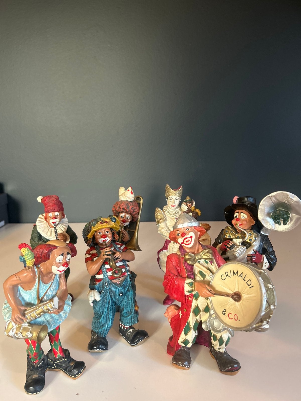 Set van 8 Grimaldi & Co. Clown Beeldjes - Muzikanten, Verzamelen, Ophalen, Zo goed als nieuw
