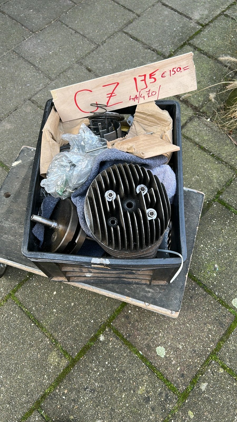 Motorblok in losse delen CZ 175 cc type 470, Motoren, Ophalen of Verzenden, Gebruikt