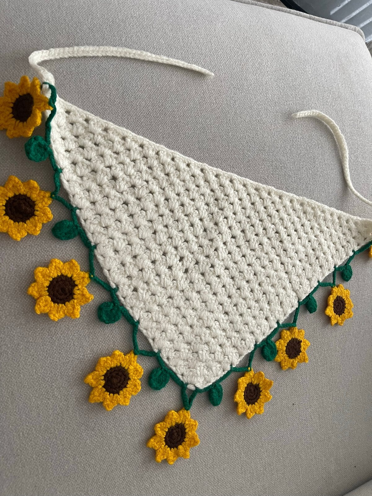 Gehaakte bandana met zonnebloemen, Ophalen of Verzenden, Nieuw